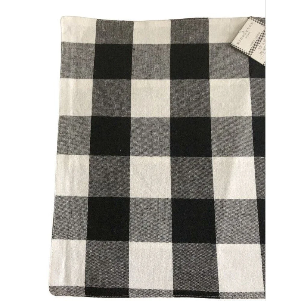 Middleton Home Buffalo Check Placemats Set of 4 Black White Reversible 19x13